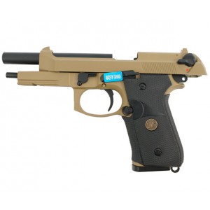 Страйкбольный пистолет WE Beretta M9A1 Rail Tan 6 мм, GBB, Gas WE-M009